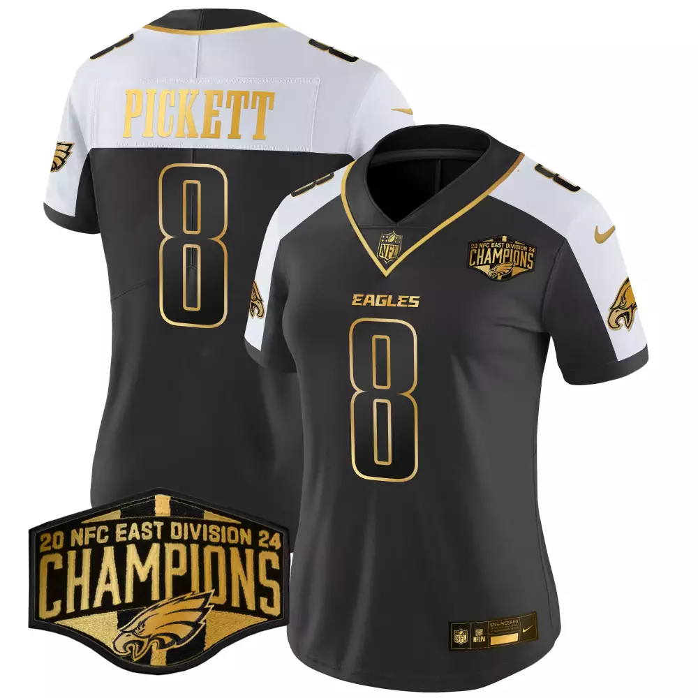 Kenny Pickett Eagles 2024 NFC East Champions Black Vapor Limited Jersey | Men's All Stitched | Game Day Outfit for Men, Women & Youth