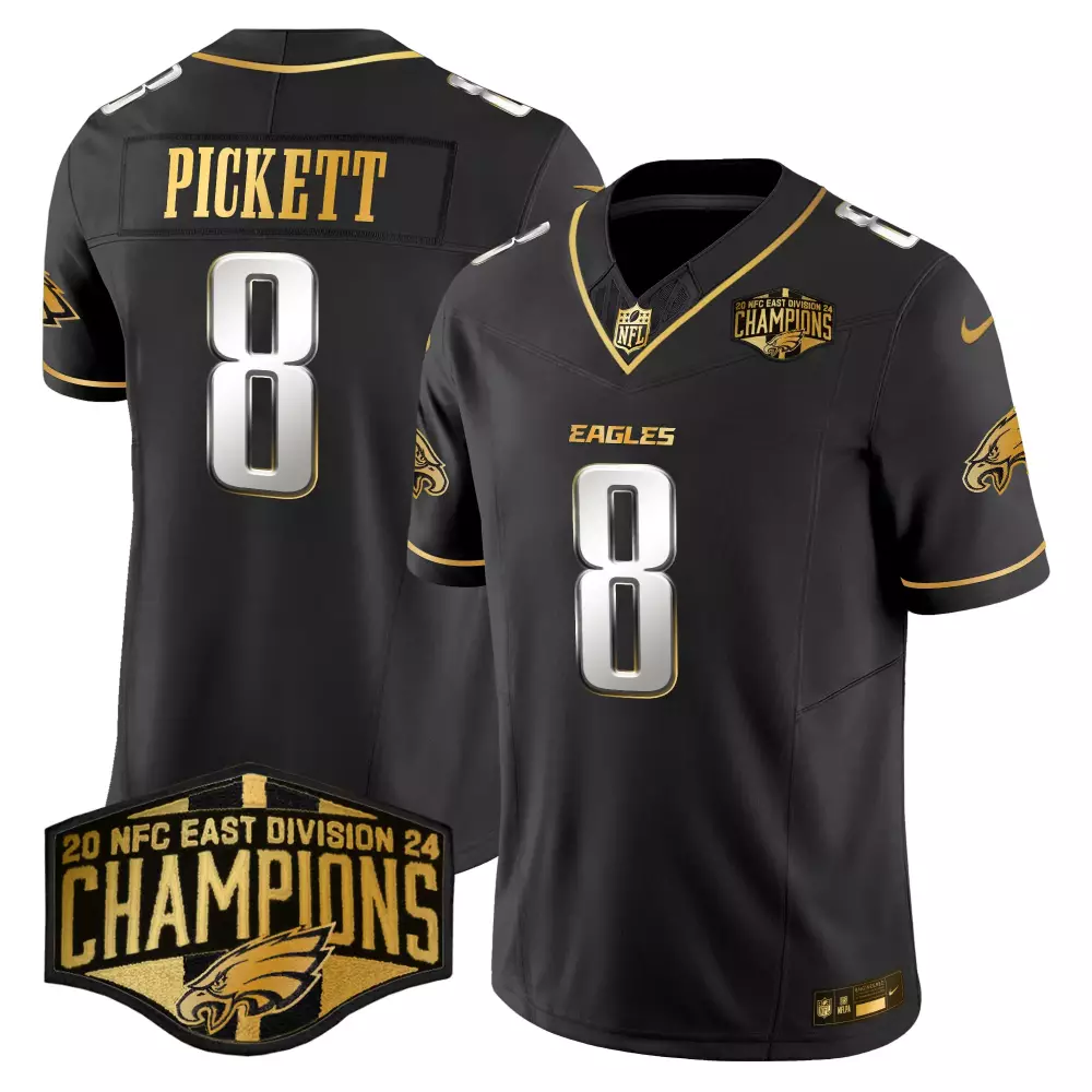 Kenny Pickett Eagles 2024 NFC East Champions Black Vapor Limited Jersey | Men's All Stitched | Game Day Outfit for Men, Women & Youth