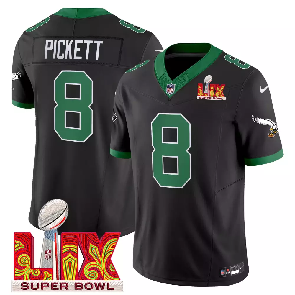 Kenny Pickett Eagles Kelly Green Super Bowl LIX Patch Vapor Limited Jersey | Men's All Stitched | Game Day Outfit for Men, Women & Youth