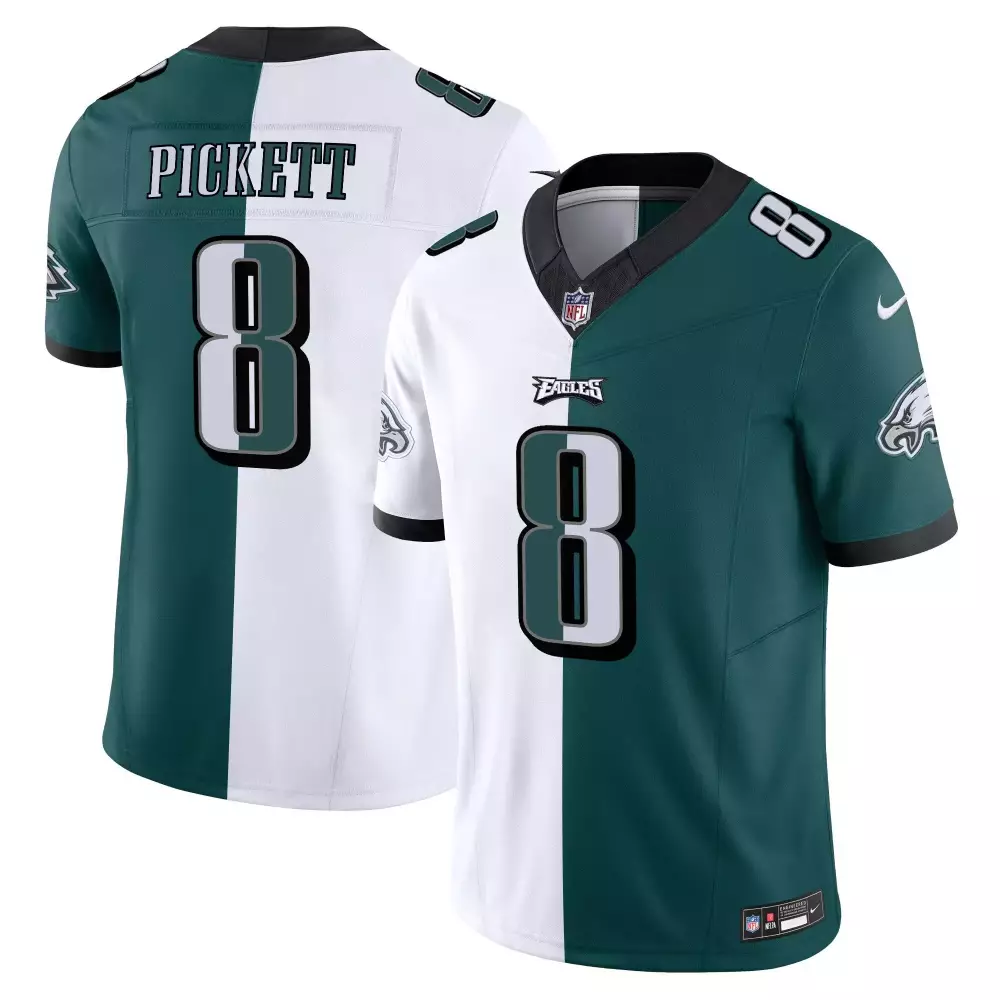 kenny pickett split mens philadelphia eagles throwback kelly vapor limited jersey v2 all stitched