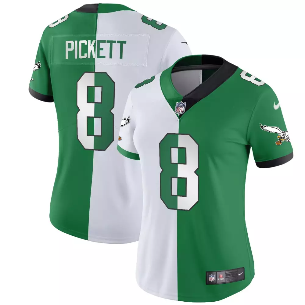 kenny pickett split mens philadelphia eagles throwback kelly vapor limited jersey v2 all stitched