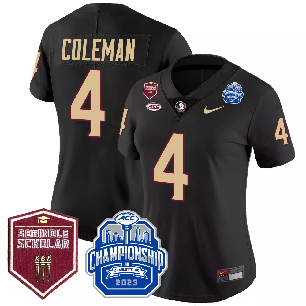 keon coleman black mens florida state seminoles scholar patch vapor limited jersey all stitched