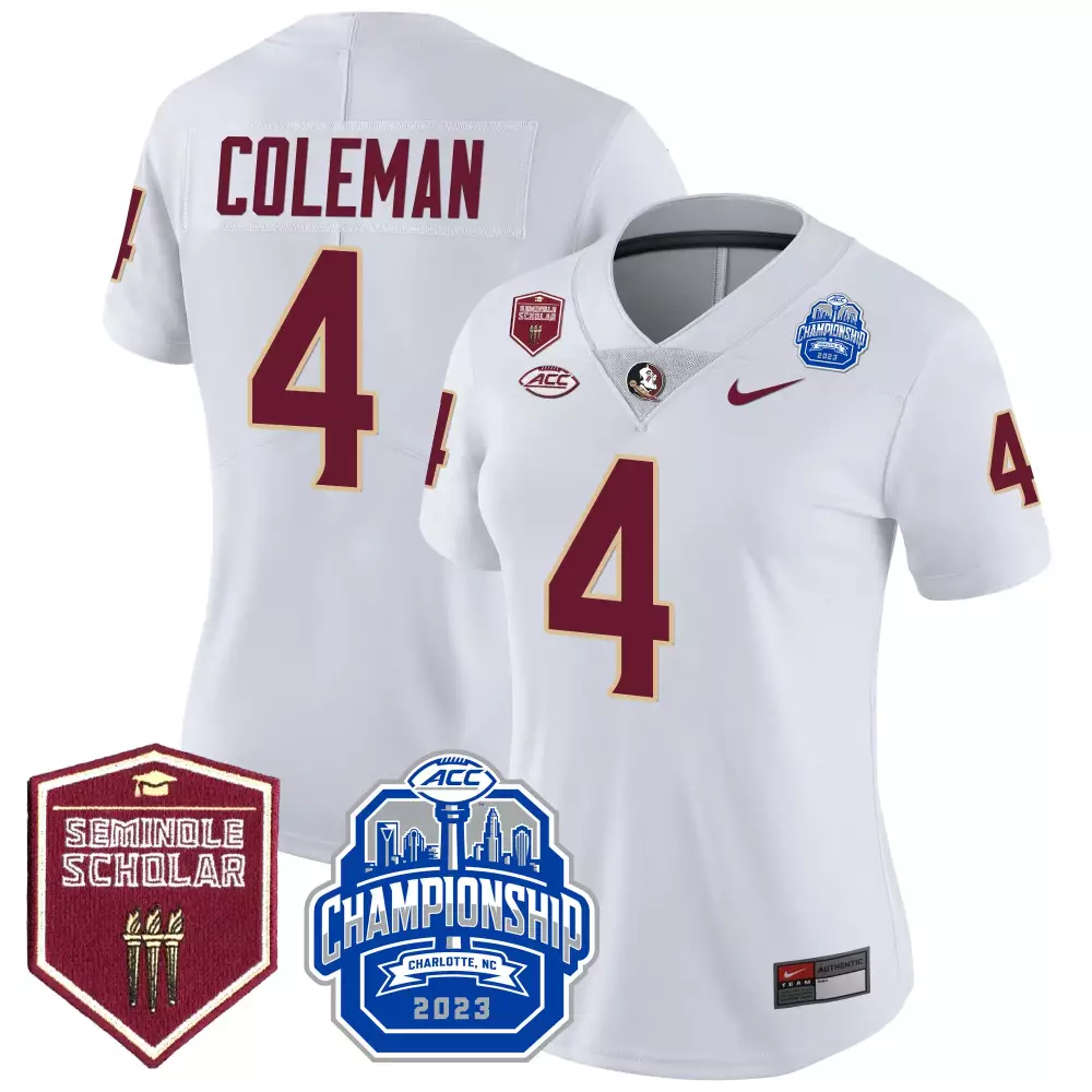 keon coleman white mens florida state seminoles orange bowl patch vapor limited jersey all stitched