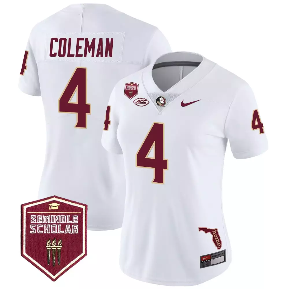 keon coleman white womens florida state seminoles vapor limited jersey all stitched