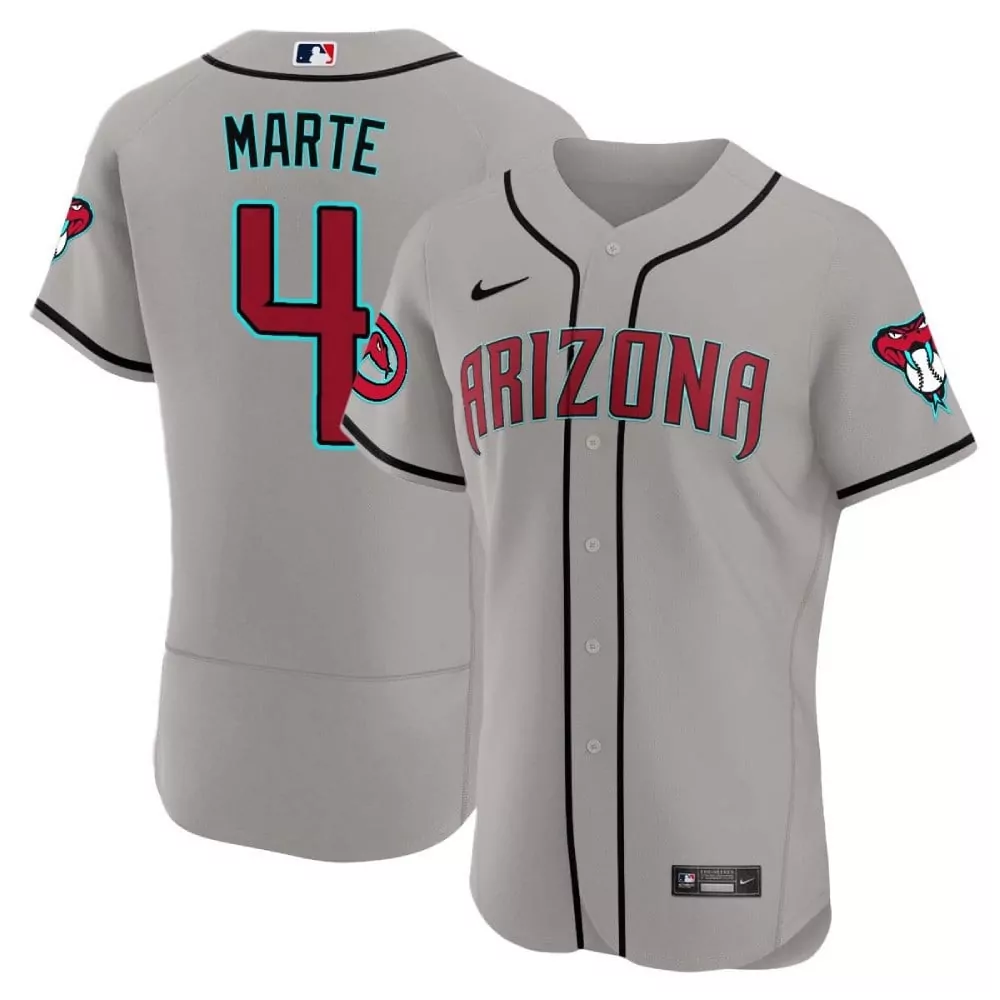 ketel marte gray road mens arizona diamondbacks 2024 flex base jersey all stitched