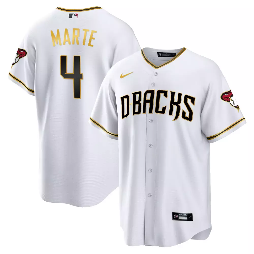 ketel marte white gold mens arizona diamondbacks 2023 world series flex base gold jersey all stitched