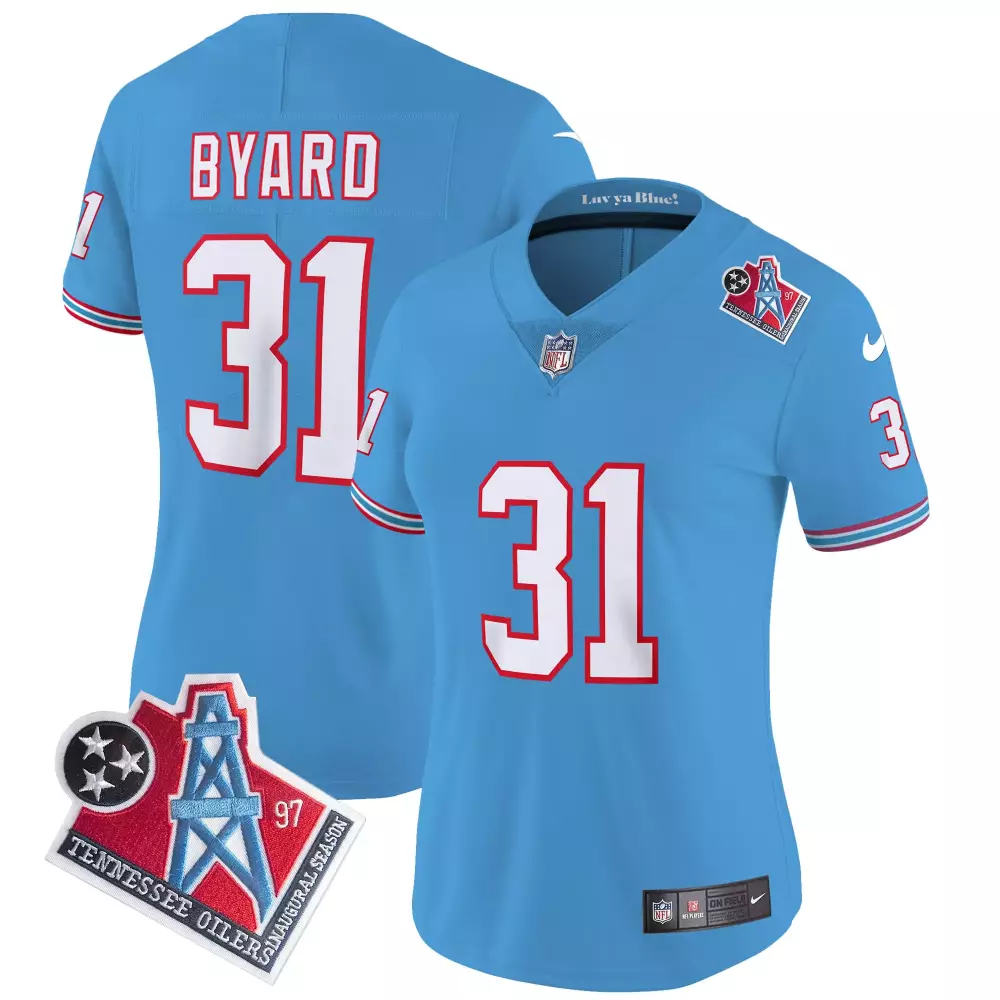 kevin byard blue sleeves womens tennessee titans throwback limited vapor jersey all stitched