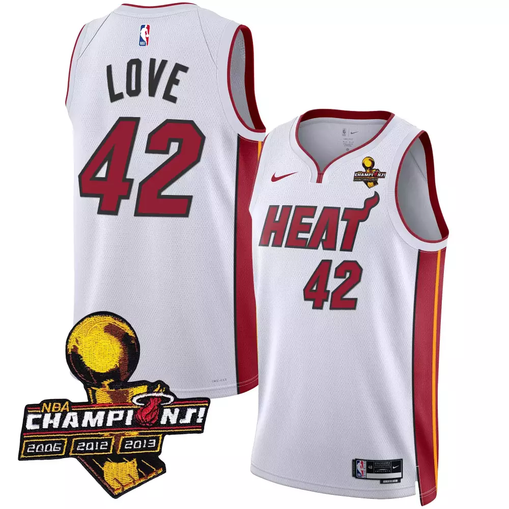 kevin love association mens miami heat 3time champions patch collection jersey all stitched