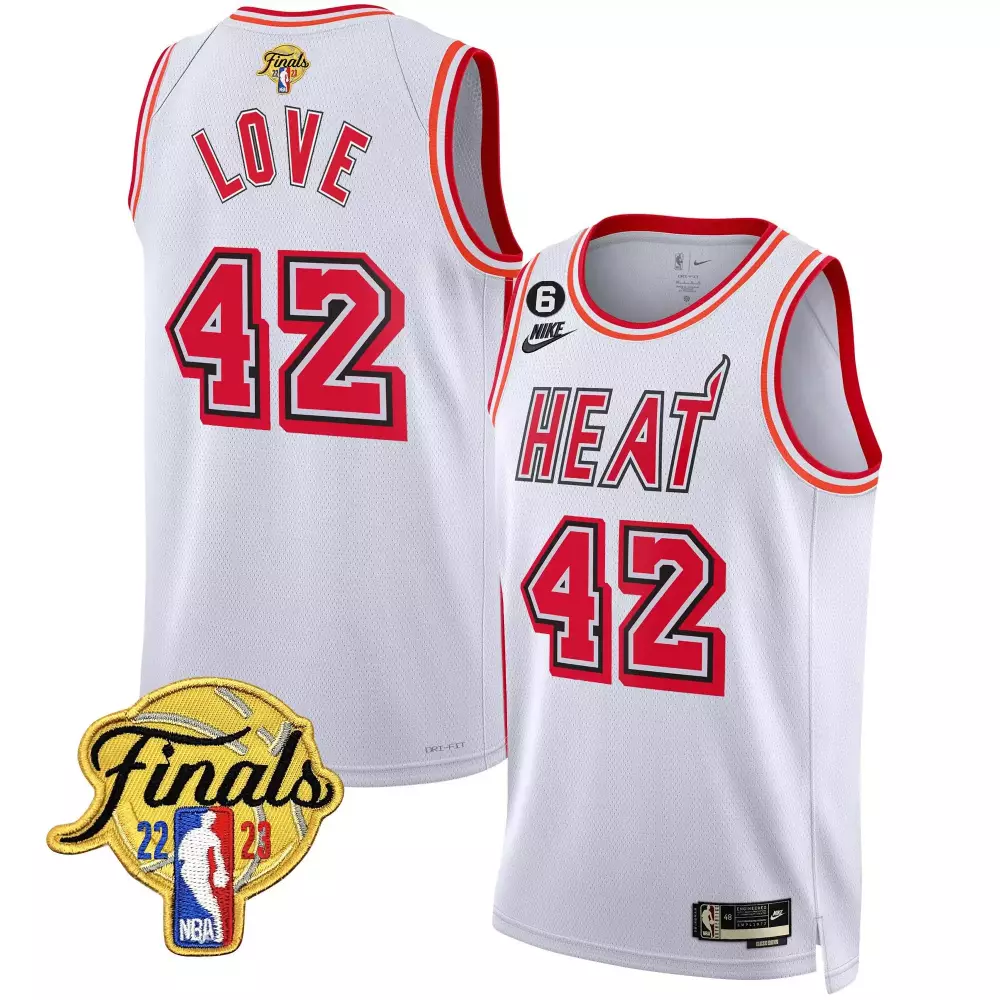 kevin love city white mens miami heat 2023 finals patch collection jersey v2 all stitched