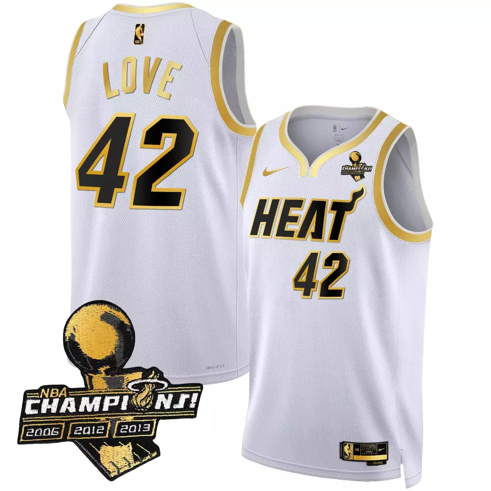 kevin love vice white mens miami heat 2023 finals patch collection jersey v4 all stitched