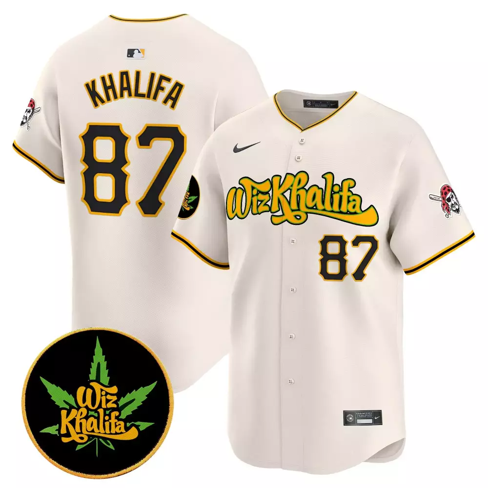 khalifa 1987 cream mens pittsburgh pirates wiz khalifa vapor premier limited jersey all stitched