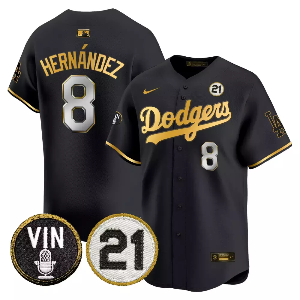 kike hernandez black gold mens los angeles dodgers vin patch kobe bryant signature vapor premier limited jersey all stit