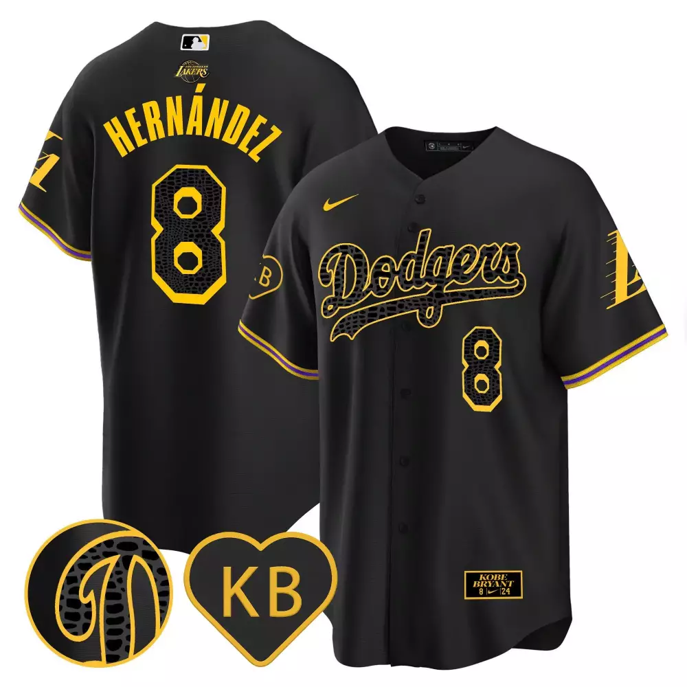 Kike Hernandez 2024 Mamba Baseball Jersey | Black Vapor Premier Limited Edition | Stitched Fan Gear for Men, Women & Youth
