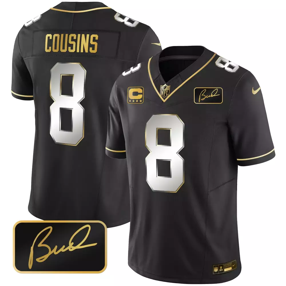 Kirk Cousins Black Limited Men's Minnesota Vikings Gold Purple Jersey | All Stitched | For Men, Women & Youth