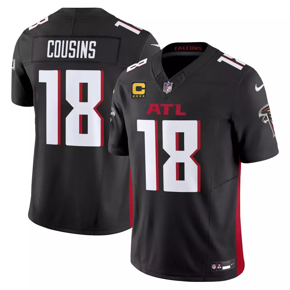 kirk cousins black alternate mens outkast x atlanta falcons 2024 vapor limited jersey all stitched