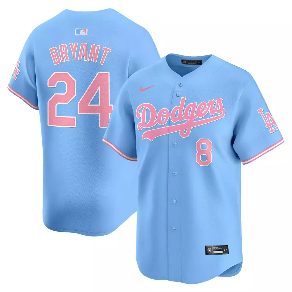 kobe bryant light blue mens los angeles dodgers the pharcyde vapor premier limited jersey all stitched