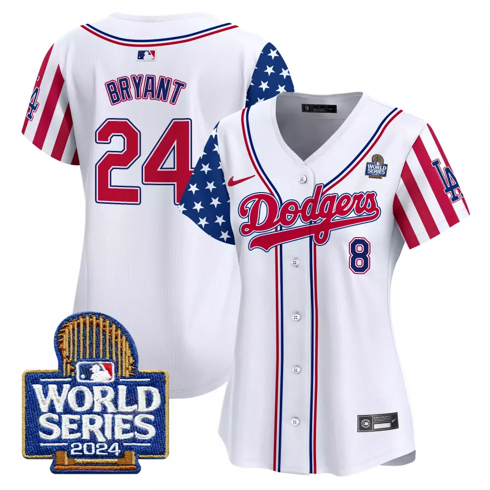 kobe bryant white womens los angeles dodgers american style 2024 world series vapor premier limited jersey all stitched