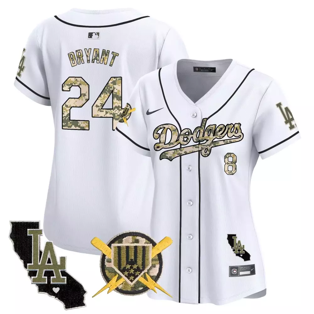 kobe bryant white womens los angeles dodgers american style 2024 world series vapor premier limited jersey all stitched