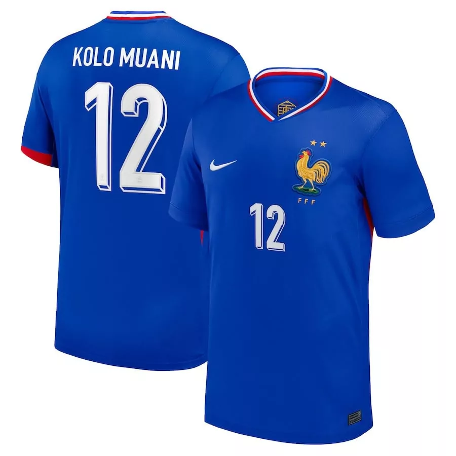 kolo muani home mens france 2024 stadium homeaway soccer jersey