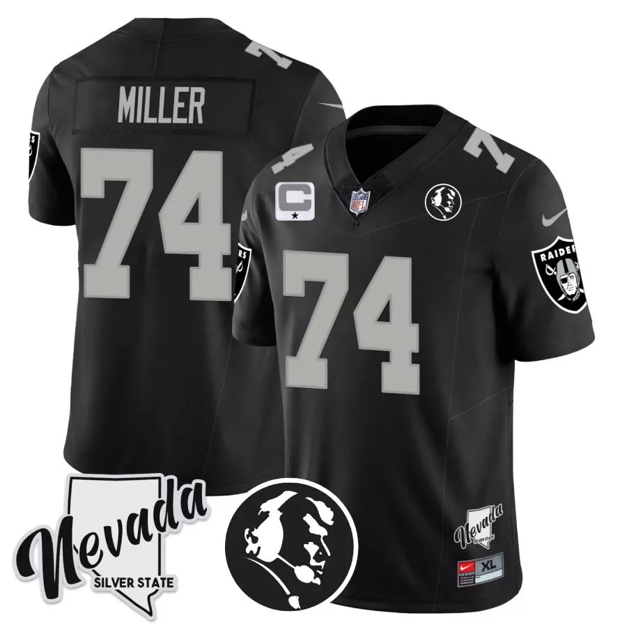 Kolton Miller Las Vegas Raiders Nike Game Jersey | Black Stitched Fan Gear | For Men, Women & Youth