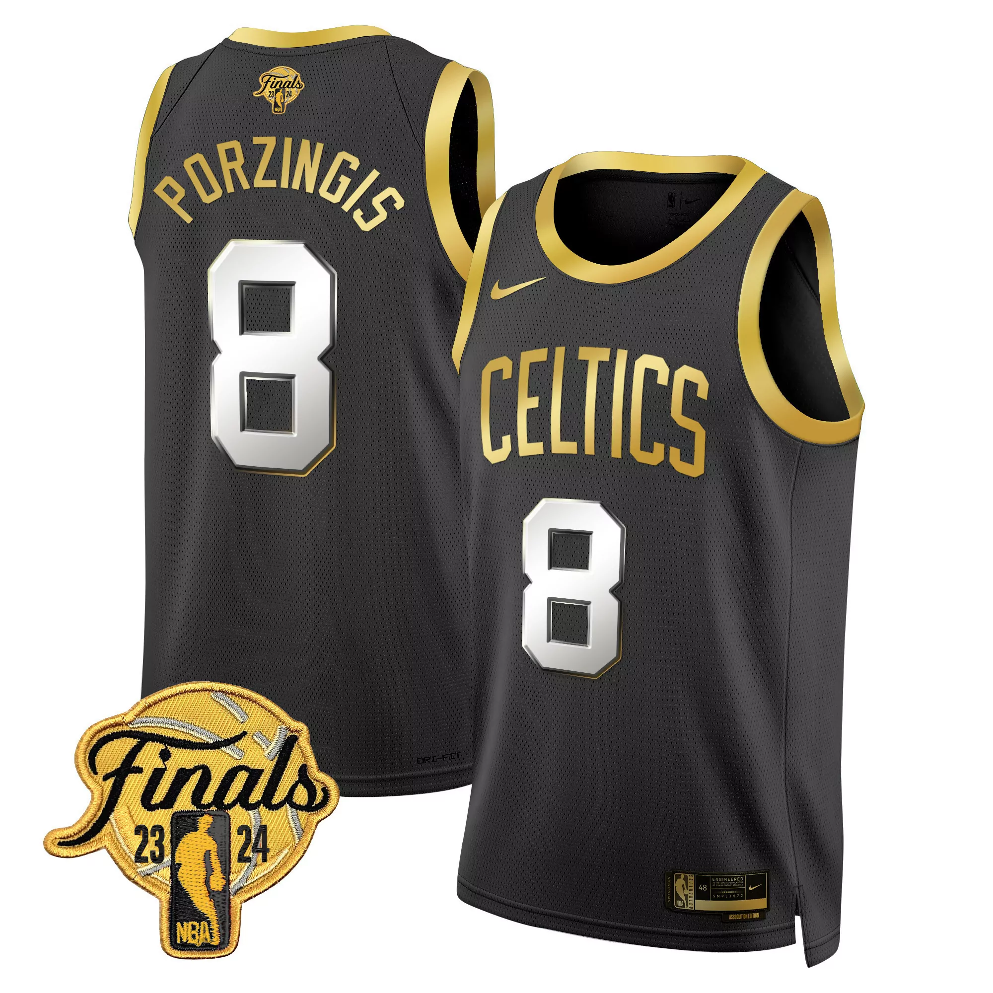 kristaps porzingis association mens boston celtics bill russell john havlicek patch jersey all stitched