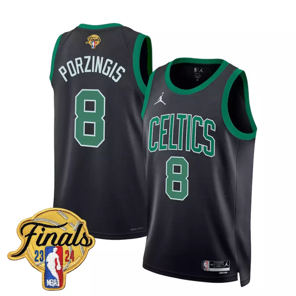 kristaps porzingis statement mens boston celtics 2024 final champions patch swingman jersey all stitched