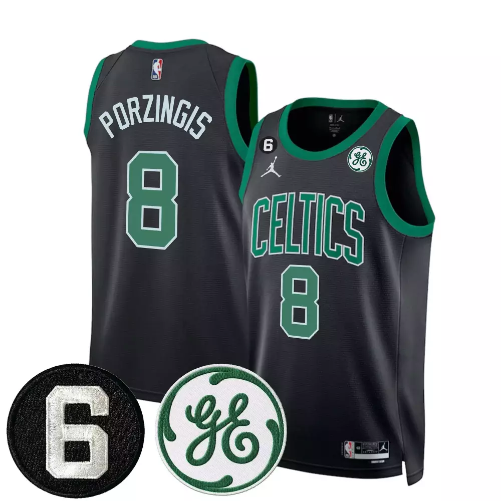 kristaps porzingis statement mens boston celtics 2024 final champions patch swingman jersey all stitched