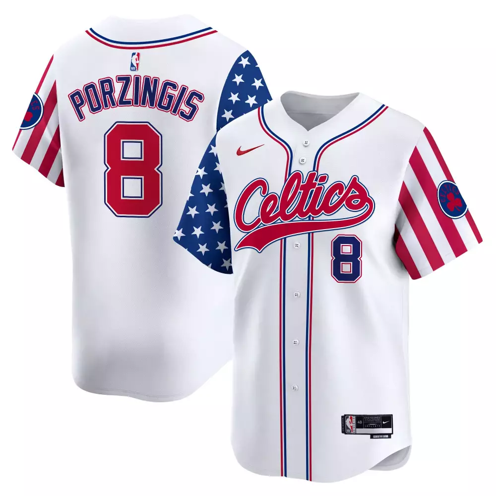 kristaps porzingis white gold mens boston celtics 2024 swingman jersey all stitched