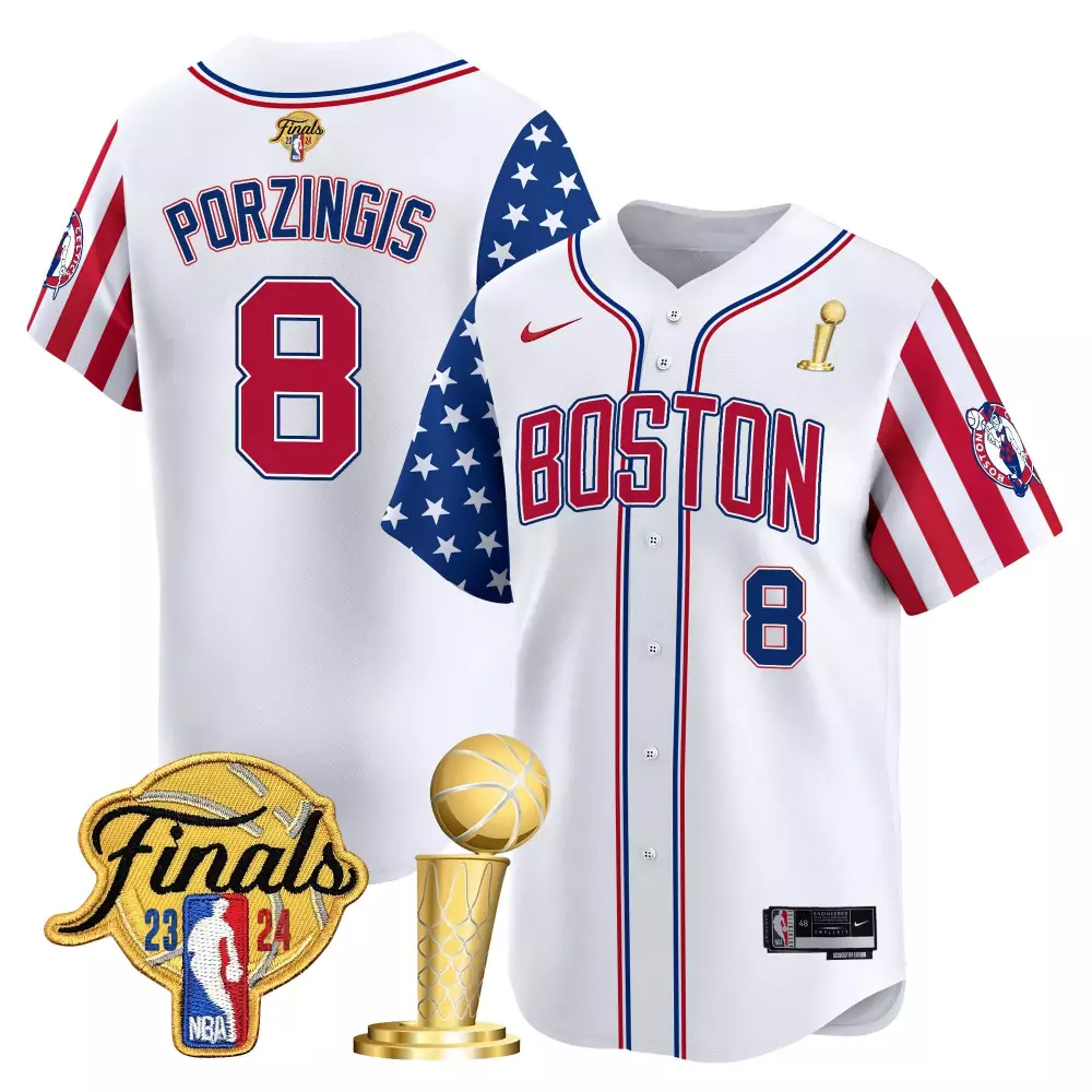 kristaps porzingis youth boston celtics 2024 independence day vapor premier limited jersey v2 all stitched