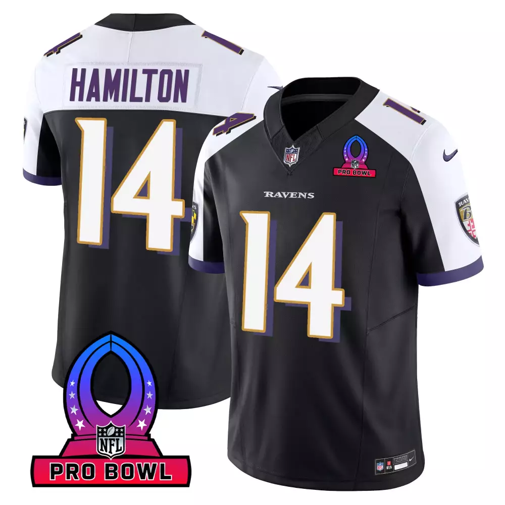 Kyle Hamilton 2024 Pro Bowl Patch Black Alternate Ravens Vapor Jersey | Stitched Fan Gear for Men, Women & Youth