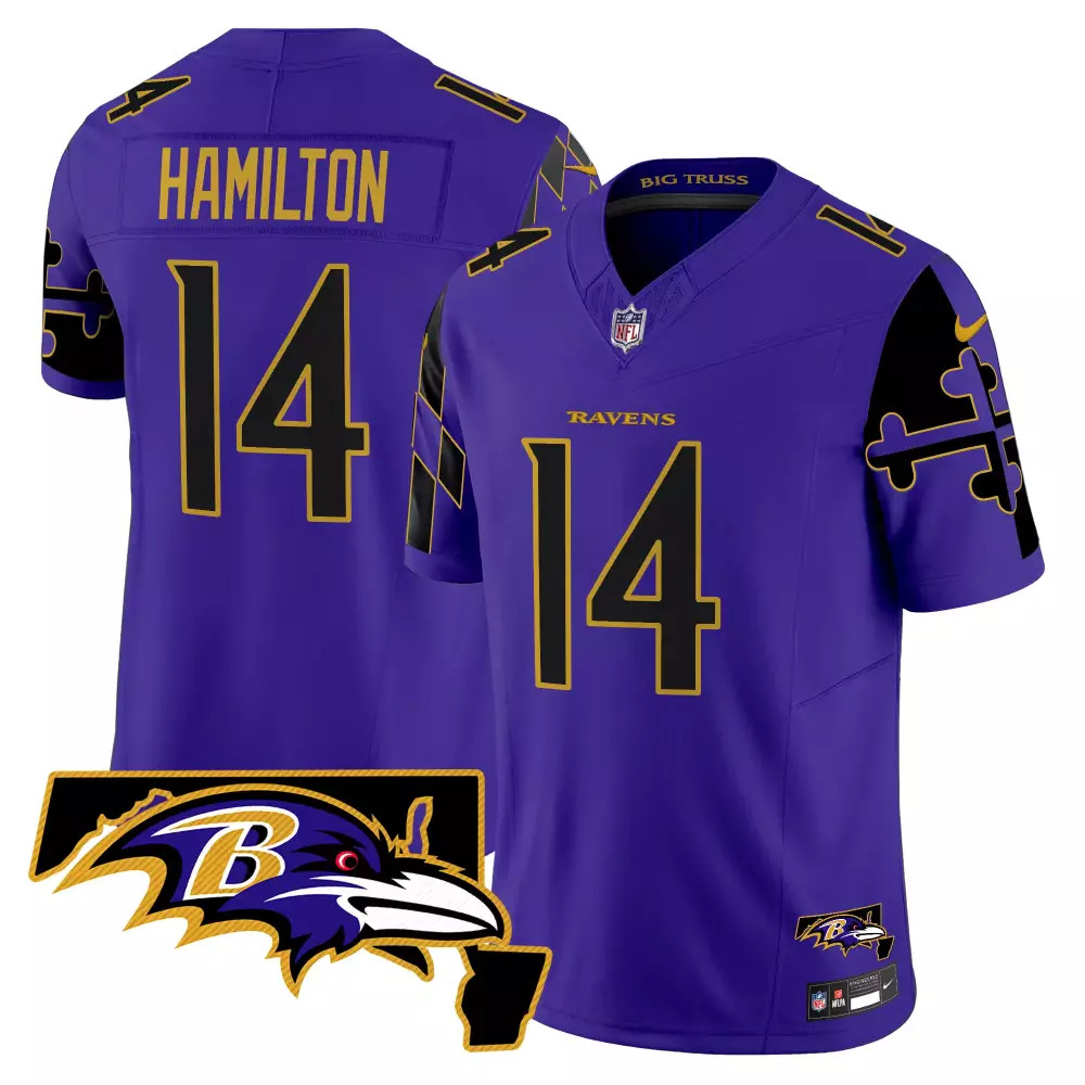 Kyle Hamilton Baltimore Ravens Purple Limited Jersey | Maryland Flag Patch | Vapor Edition Fan Gear | For Men, Women & Youth