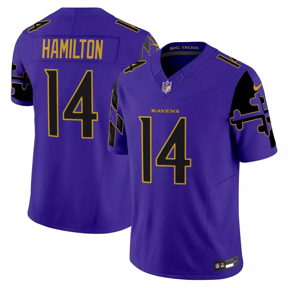 Kyle Hamilton Baltimore Ravens Purple Limited Jersey | Maryland Flag Patch | Vapor Edition Fan Gear | For Men, Women & Youth