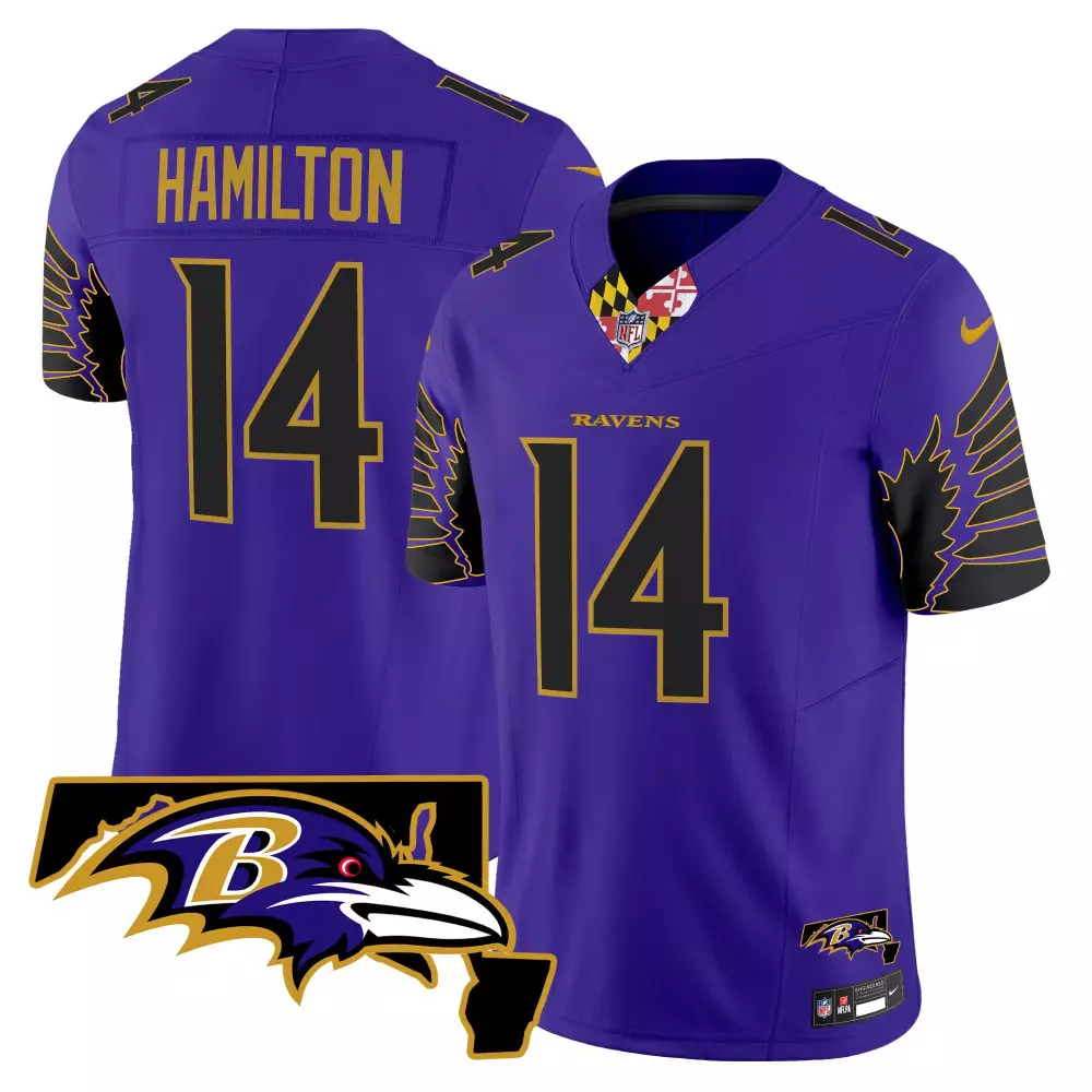 Kyle Hamilton Baltimore Ravens Purple Limited Jersey | Maryland Flag Patch | Vapor Edition Fan Gear | For Men, Women & Youth