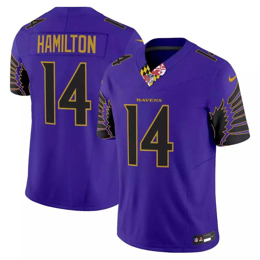 Kyle Hamilton Baltimore Ravens Purple Limited Jersey | Maryland Flag Patch | Vapor Edition Fan Gear | For Men, Women & Youth