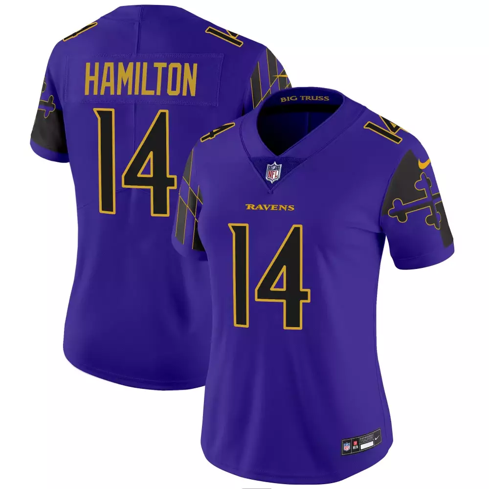 Kyle Hamilton Baltimore Ravens Purple Limited Jersey | Maryland Flag Patch | Vapor Edition Fan Gear | For Men, Women & Youth