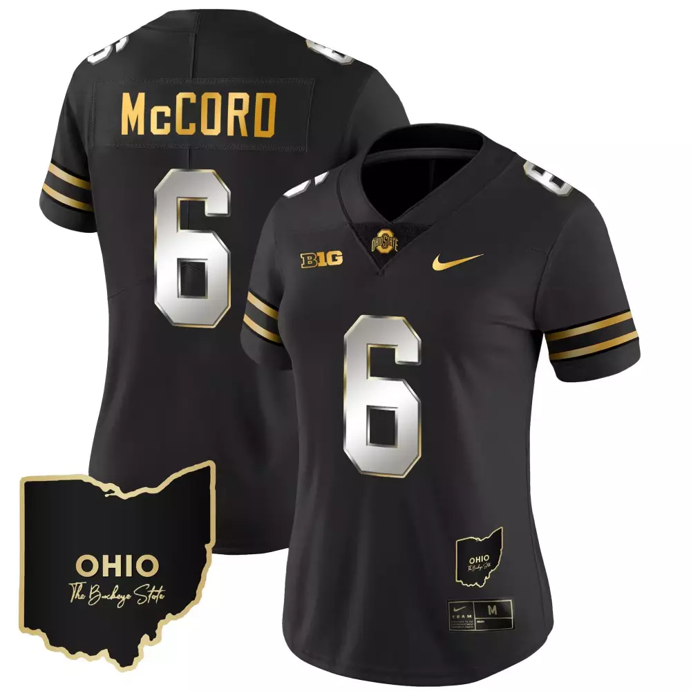kyle mccord black limited womens ohio state buckeyes 2023 vapor limited gold jersey ohio patch all stitched