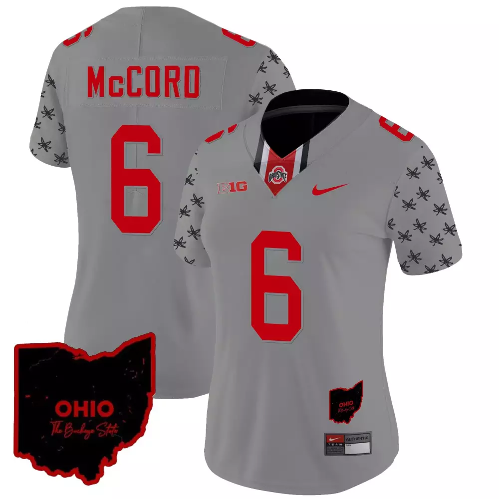 kyle mccord gray womens ohio state buckeyes 2023 gray alternate jersey stitched