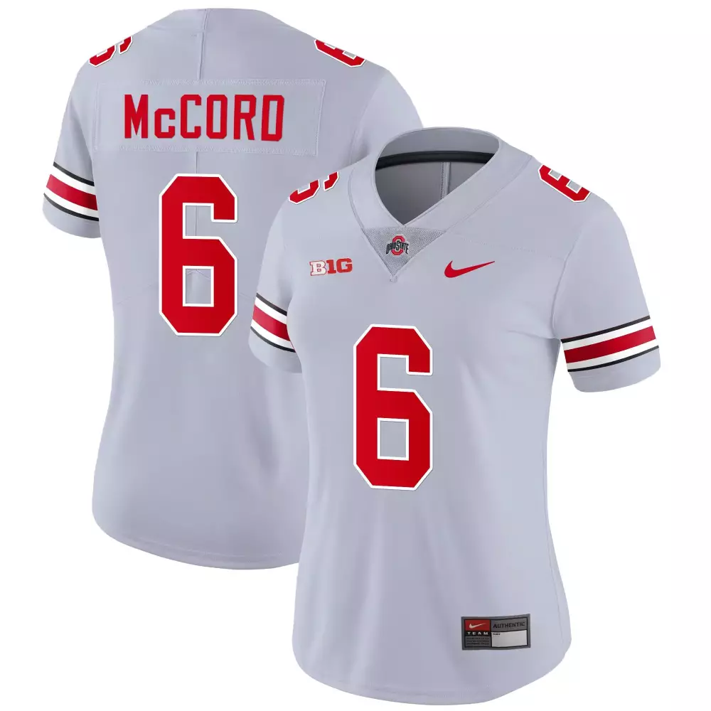 kyle mccord gray womens ohio state buckeyes 2023 gray alternate jersey stitched