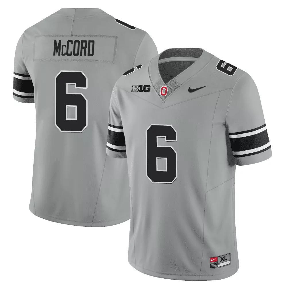 kyle mccord men ohio state buckeyes 2023 black gray jersey stitched