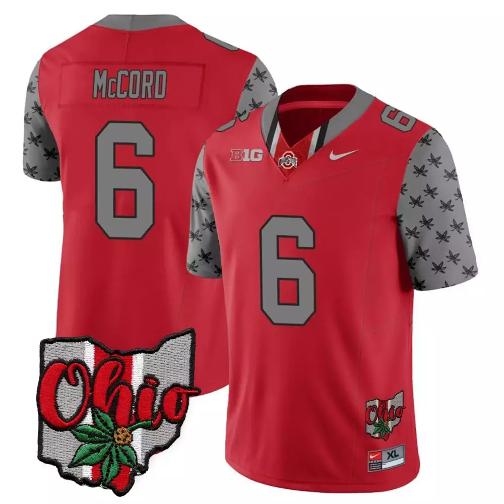 kyle mccord red mens ohio state buckeyes 2023 gray alternate jersey v2 stitched