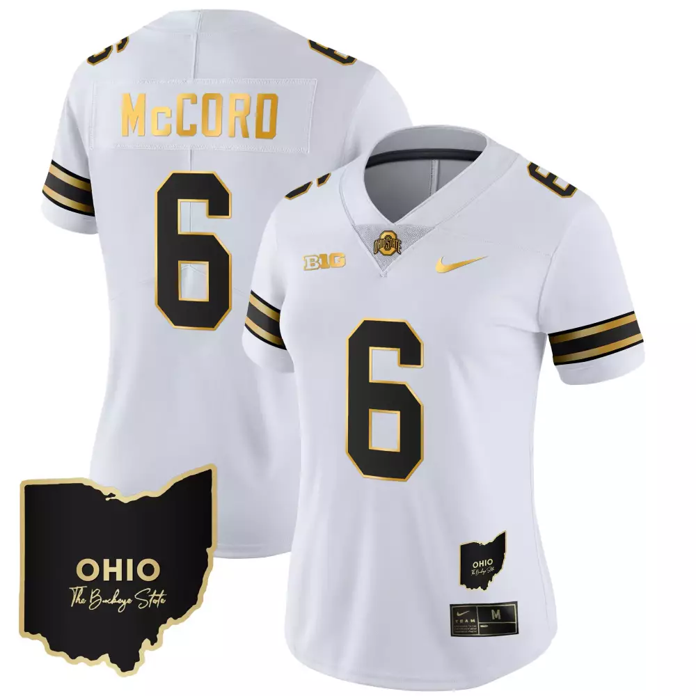 kyle mccord white gold mens ohio state buckeyes 2023 alternate gold jersey stitched