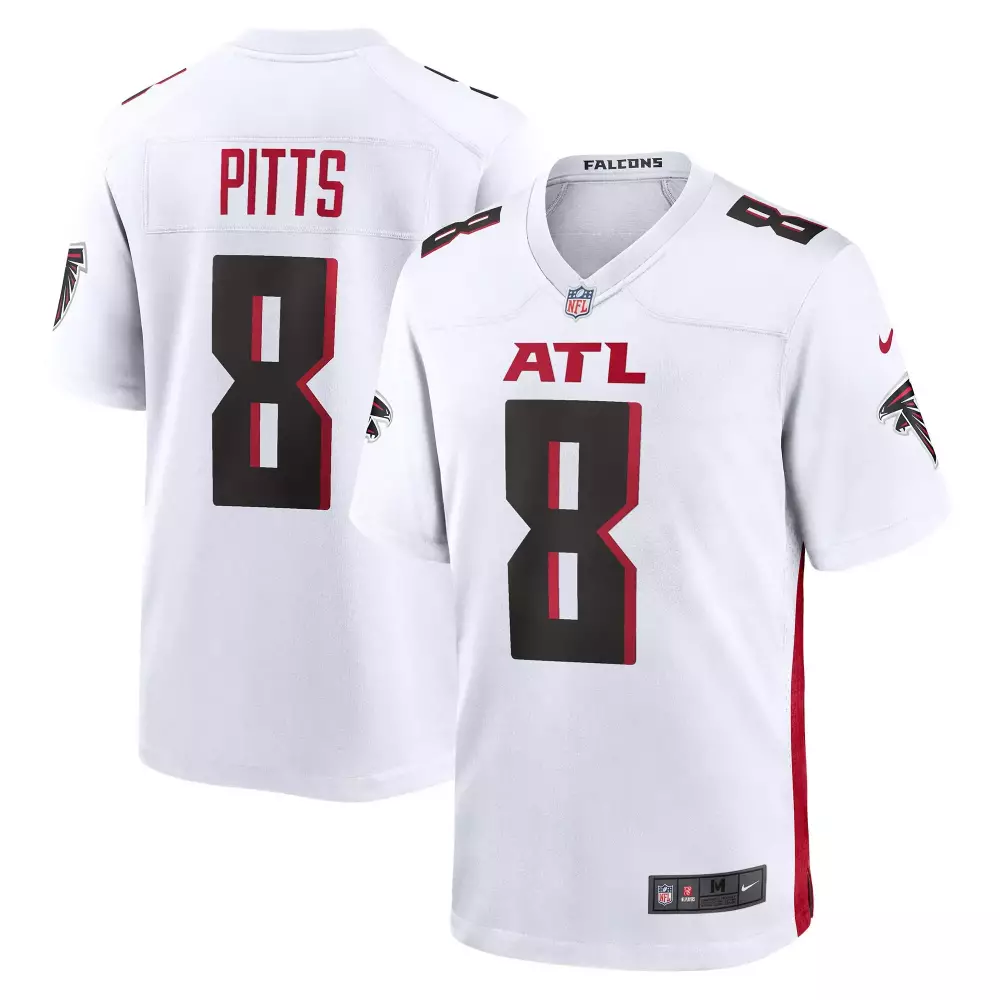 kyle pitts men atlanta falcons white game jersey all stitched