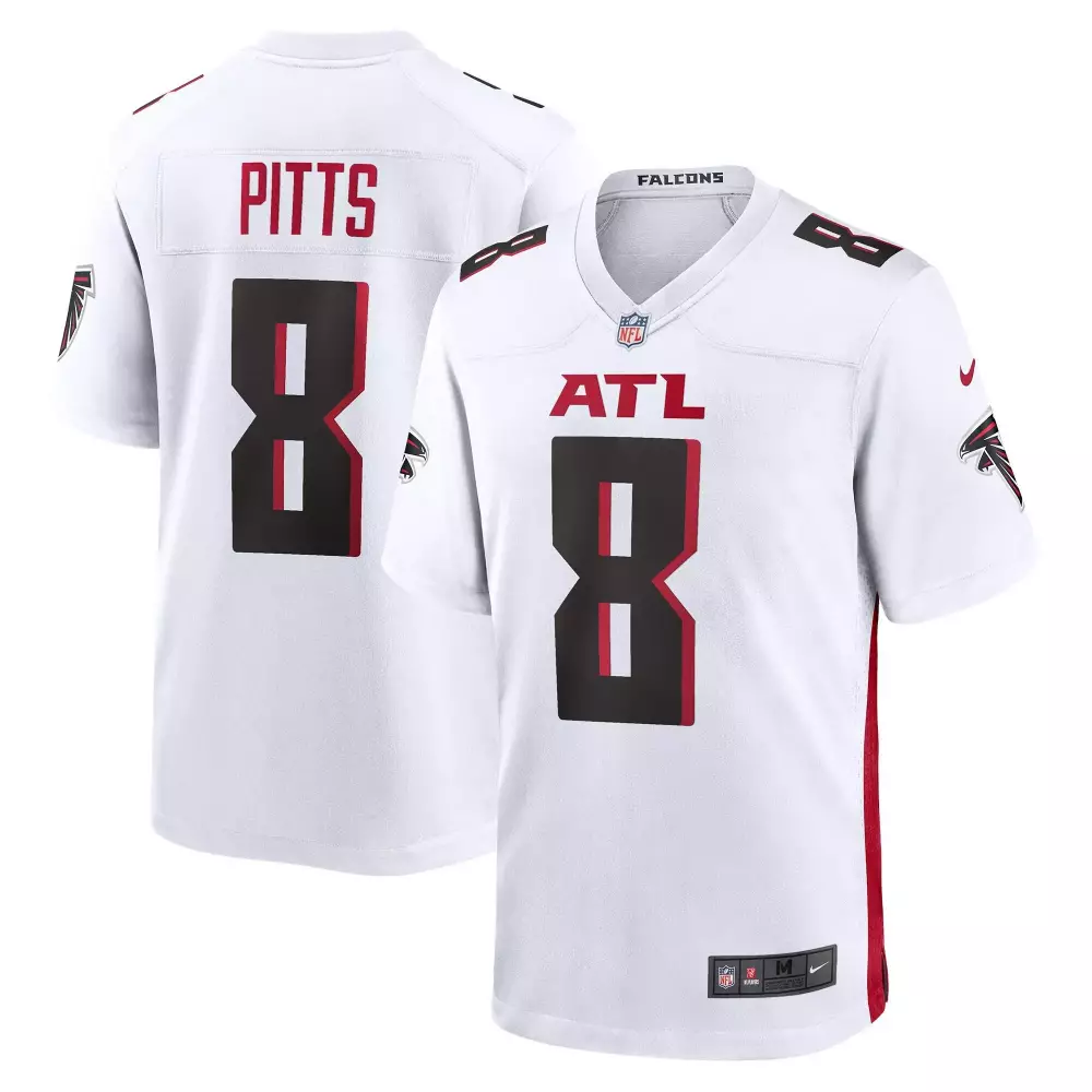 kyle pitts men atlanta falcons white game jersey all stitched