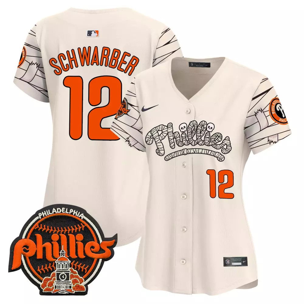 Schwarber Phillies Cream Women's Halloween Vapor Premier Jersey V2 | Limited Edition Fan Gear | For Men, Women & Youth