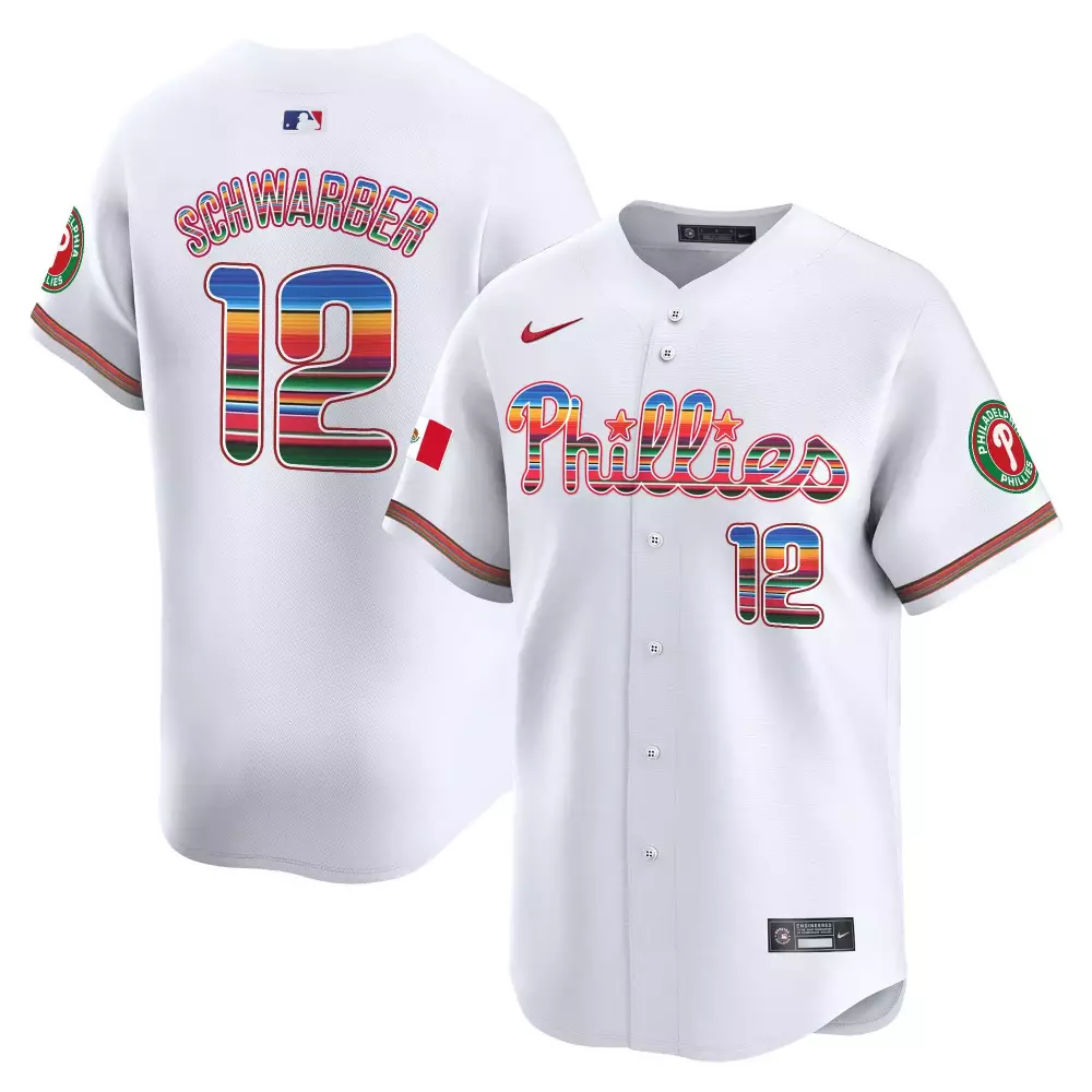 Schwarber Phillies Mexico Jersey | White Vapor Premier Limited Edition | For Men, Women & Youth
