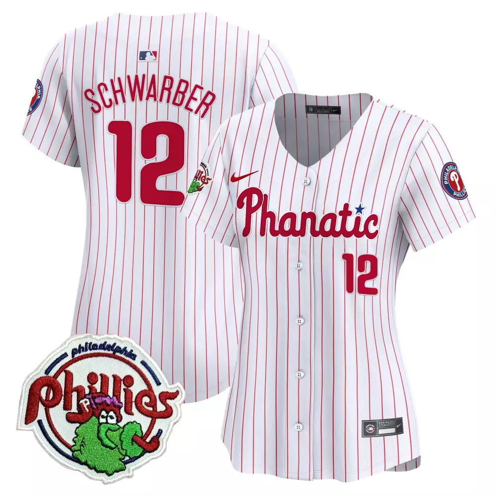 kyle schwarber white pinstripe unisex philadelphia phillies phanatic vapor premier limited jersey v2 printed