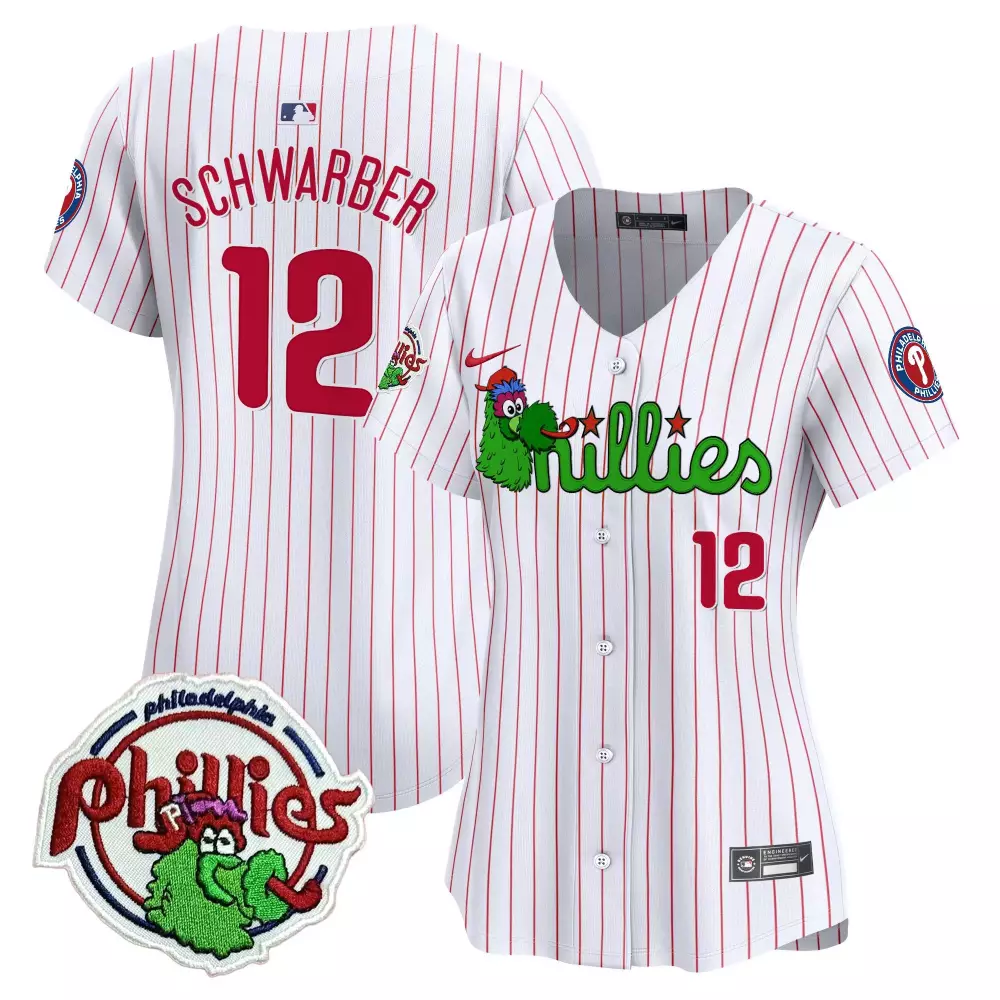 kyle schwarber white pinstripe unisex philadelphia phillies phanatic vapor premier limited jersey v2 printed