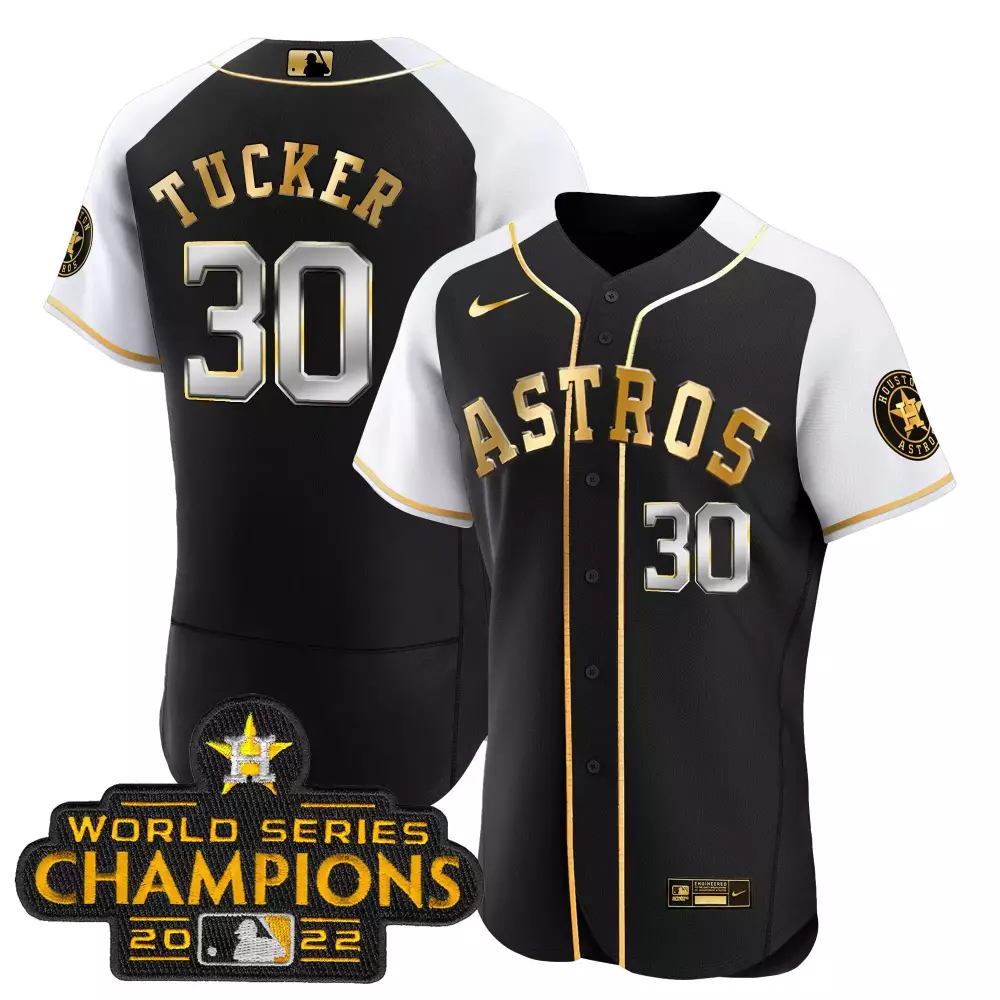 Kyle Tucker Houston Astros 2023 Gold Alternate Flex Base Jersey | Orange & White Stitched | Fan Gear for Men, Women & Youth
