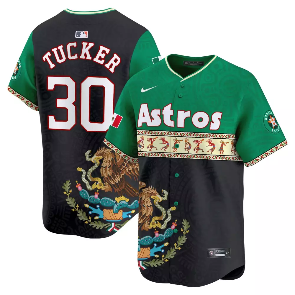 kyle tucker green mens houston astros mexico aztec vapor premier limited jersey printed