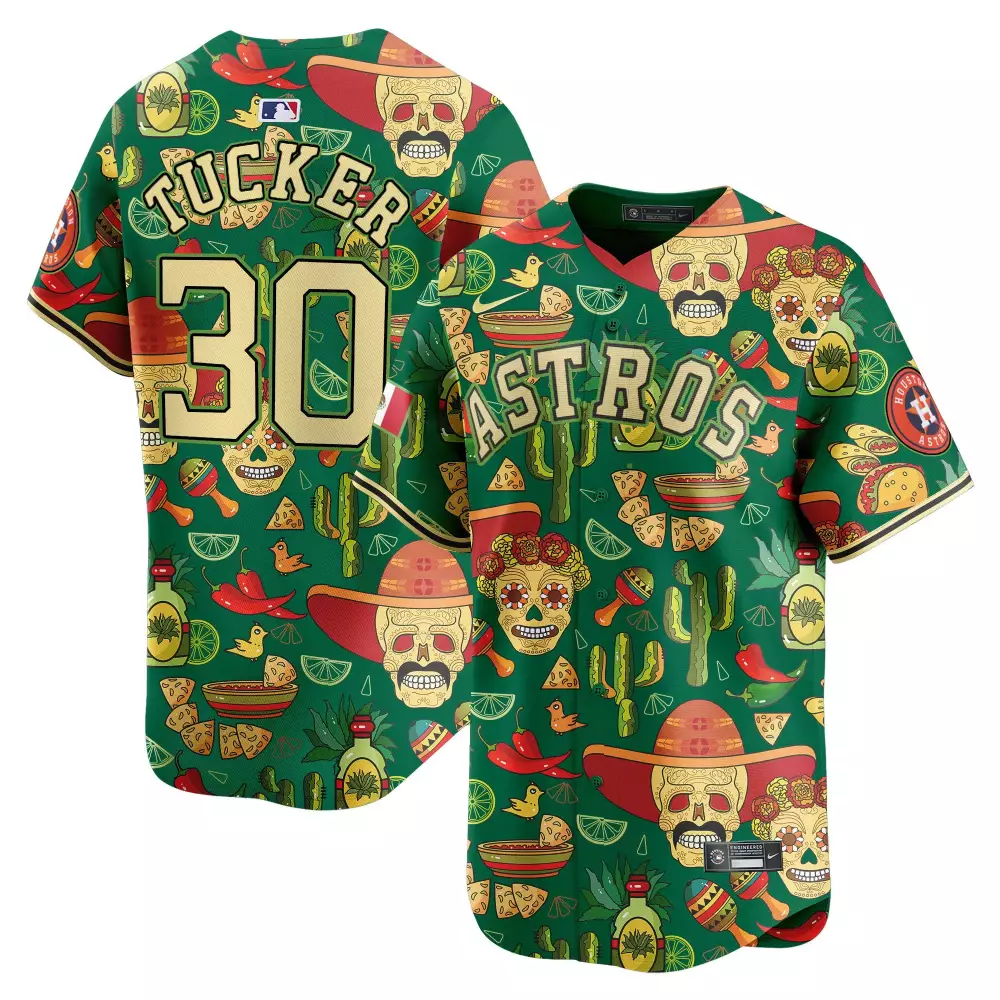 kyle tucker green mens houston astros mexico aztec vapor premier limited jersey printed
